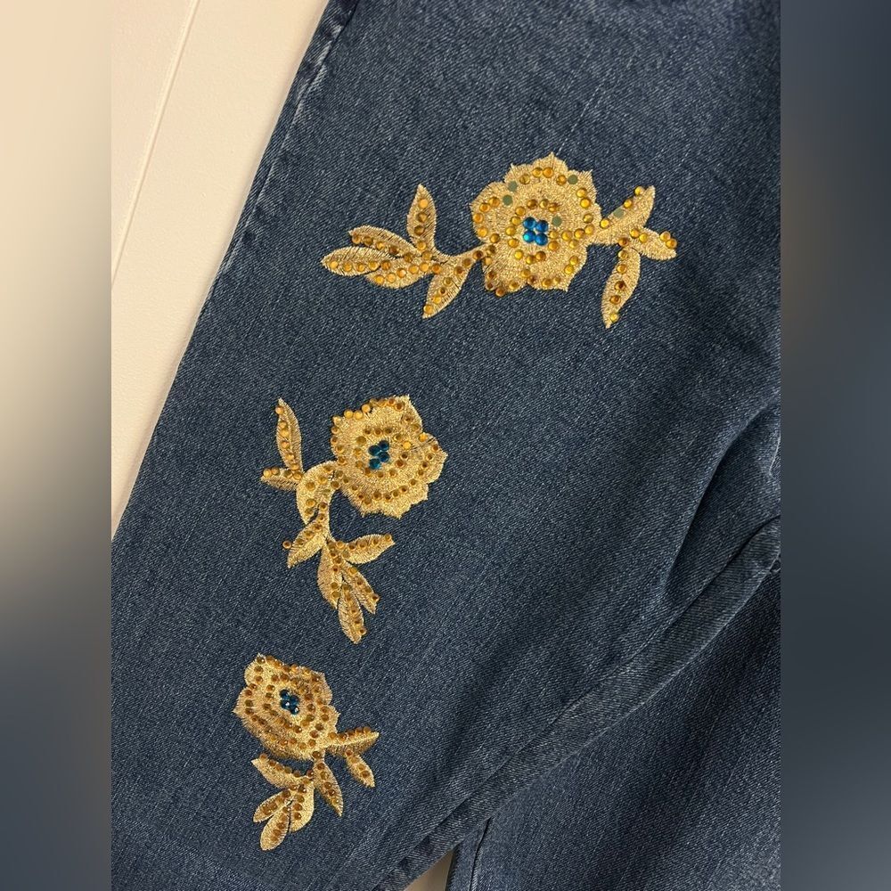 NWOT Cache Blue Denim Jeans Vintage Embroidered Bootcut Y2K Sz 8 - READ - Picture 5 of 11